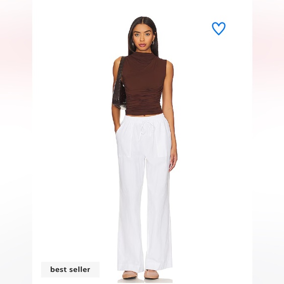 superdown Pants - superdown Amy Cargo Pants White Linen Cotton